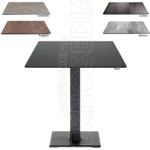 COMPOSIZIONE AMALIA-N HPL-N 70x70 - Base Tavolo Ghisa con Piano HPL 70x70