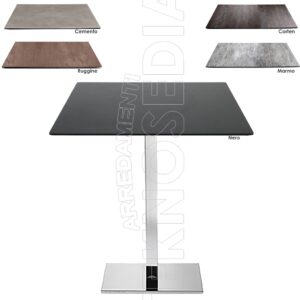 COMPOSIZIONE TEODORO-IS HPL-N 70x70 - Base Tavolo Ghisa con Piano HPL 70x70