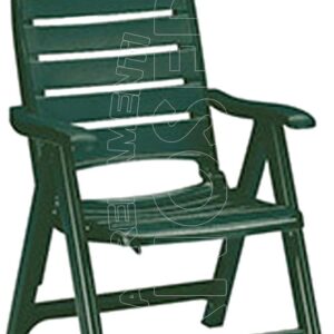 Poltroncina in materiale plastico adatta all`arredo di terrazze, giardini o gazebi.