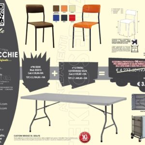 PACCHETTO 1 - Sedie Tavoli Ferro-Plastica