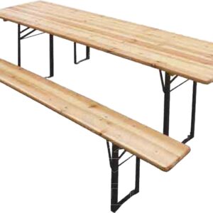 PUB SET 200x80 - Tavolo Con Panche Legno Metallo