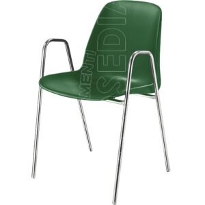 SHELL ARM 18C - Poltroncia Metallo Plastica Cromata